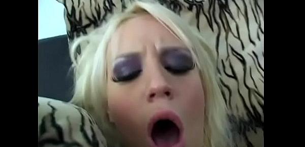  Sexy blonde lady with beautiful face Holly Wellin takes hard dick then before her pussy lips will be creamed